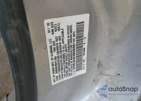 2010 Honda Odyssey Ex z USA, uszkodzony, nr VIN 5FNRL3H4XAB048468